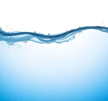 AI generated of a splash of blue clear water isolated on white