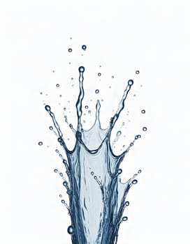 AI generated of a splash of blue clear water isolated on white