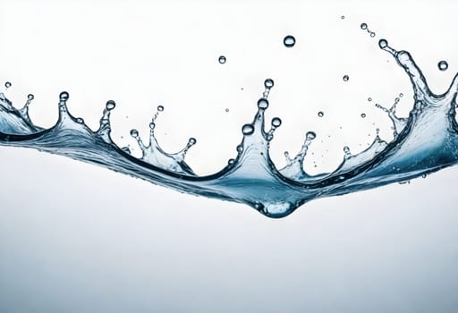 AI generated of a splash of blue clear water isolated on white