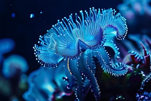 bio luminescent species in the dark ocean depths intricate patterns aglow