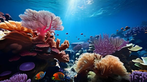 deep sea coral colony in vibrant hues nestled in the oceans abyss untroubled by marine inhabitants