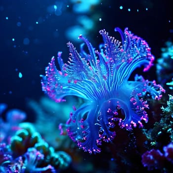 bio luminescent species in the dark ocean depths intricate patterns aglow