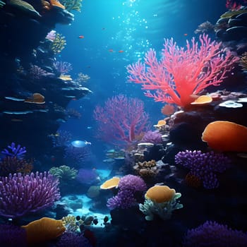 deep sea coral colony in vibrant hues nestled in the oceans abyss untroubled by marine inhabitants
