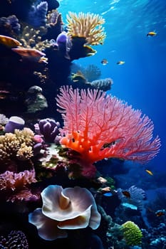 deep sea coral colony in vibrant hues nestled in the oceans abyss untroubled by marine inhabitants