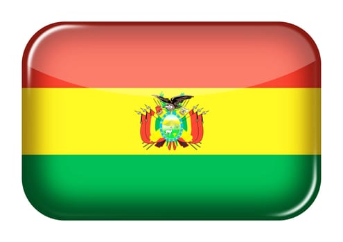 A Bolivia web icon rectangle button with clipping path 3d illustration
