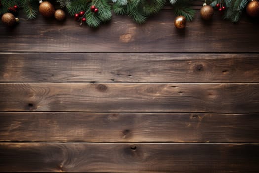 Vintage wooden background with space. Generative AI