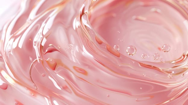 Beautiful texture of pink skin care lotion. Created using AI generated technology and image editing software.
