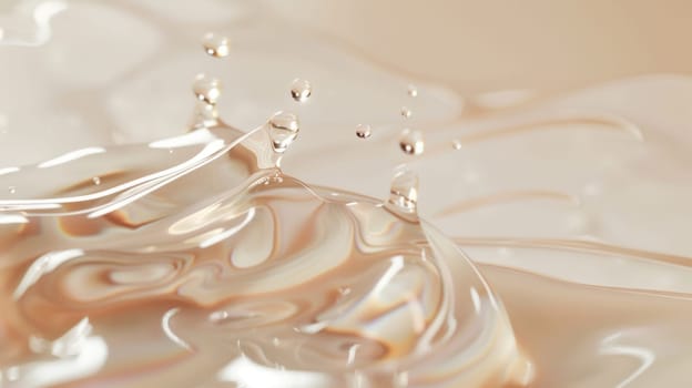 Texture of transparent skin care lotion. Created using AI generated technology and image editing software.
