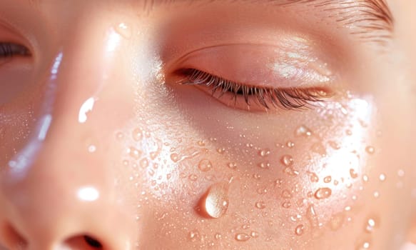 Close up of a skin with clarity. Created using AI generated technology and image editing software.