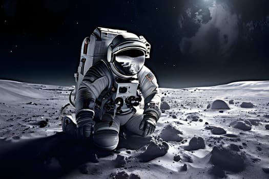 astronaut stationed on the moon