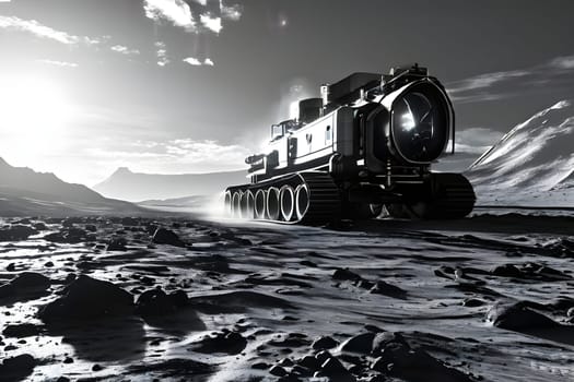 asteroid mining operation visualization of spacecraft robots extracting resources