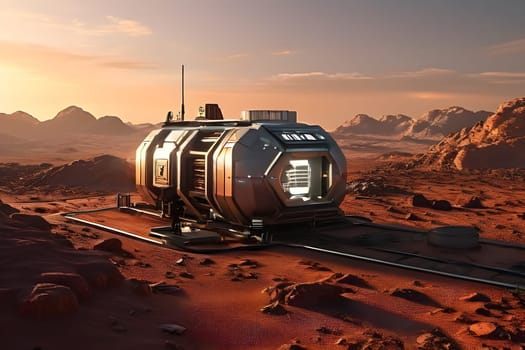 asteroid mining operation visualization of spacecraft robots extracting resources