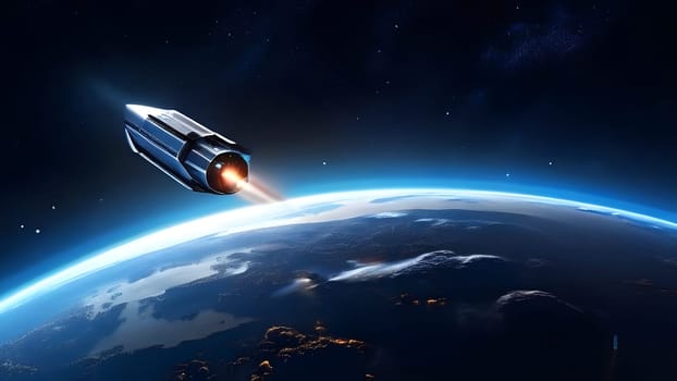 interstellar spacecraft departing from earths orbit