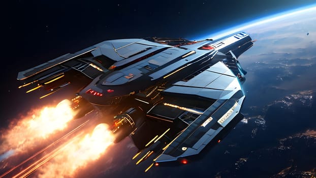 interstellar spacecraft departing from earths orbit