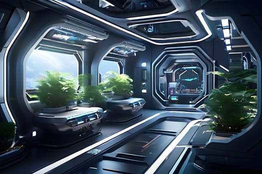 interior of a spacecraft designed for long duration human space travel