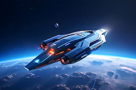 interstellar spacecraft departing from earths orbit