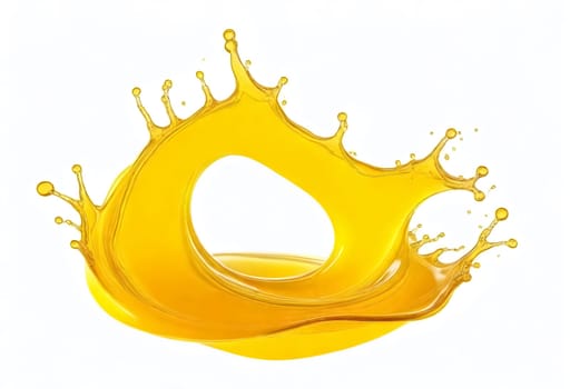AI generated of clear yellow splash isolated on white background