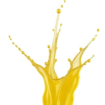 AI generated of clear yellow splash isolated on white background