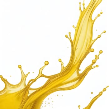 AI generated of clear yellow splash isolated on white background