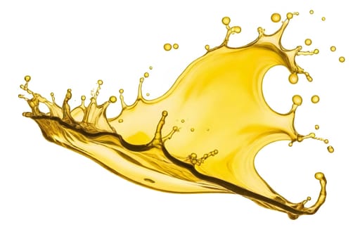 AI generated of clear yellow splash isolated on white background