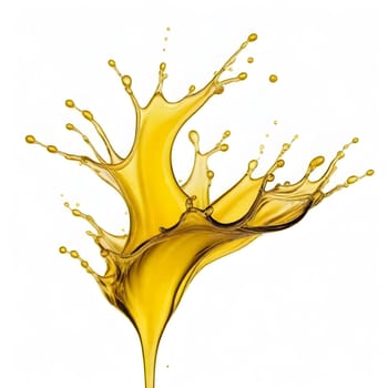 AI generated of clear yellow splash isolated on white background