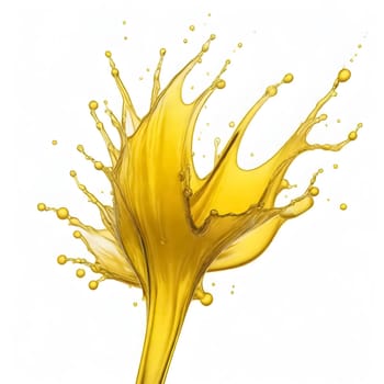 AI generated of clear yellow splash isolated on white background