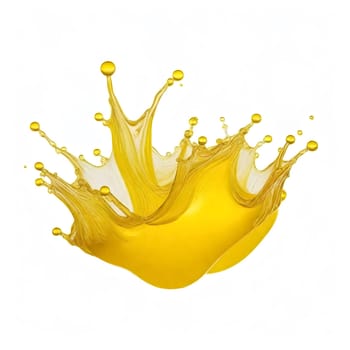AI generated of clear yellow splash isolated on white background