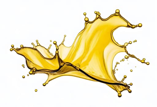 AI generated of clear yellow splash isolated on white background