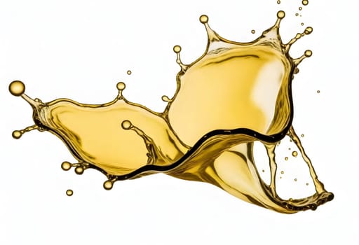 AI generated of clear yellow splash isolated on white background