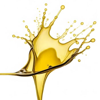 AI generated of clear yellow splash isolated on white background