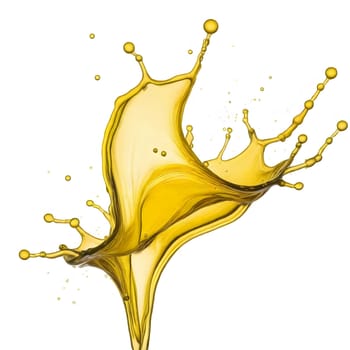 AI generated of clear yellow splash isolated on white background