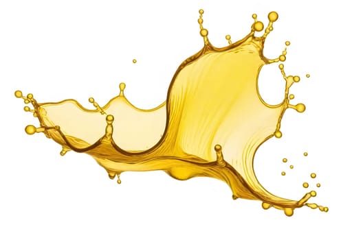 AI generated of clear yellow splash isolated on white background