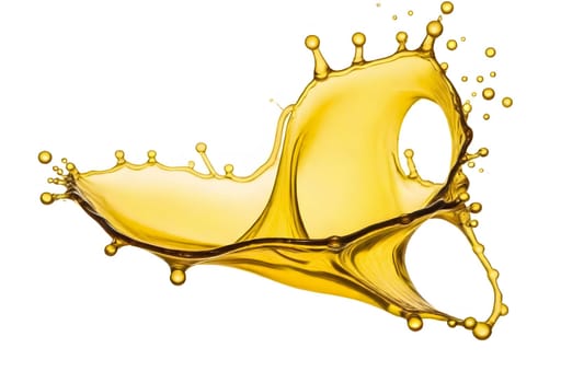 AI generated of clear yellow splash isolated on white background