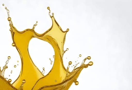 AI generated of clear yellow splash isolated on white background