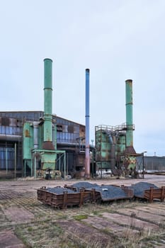 abandoned derelict disused factory in the north of Magdeburg in Germany