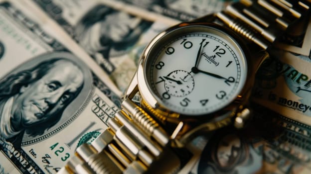 In this thought-provoking image, the phrase 'Time is Money' is visually depicted through a symbolic representation, emphasizing the intrinsic link between time management and financial success. The image serves as a reminder of the invaluable nature of time in the realm of business and personal finance.