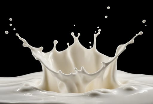 AI generated of a splash of white milk isolated