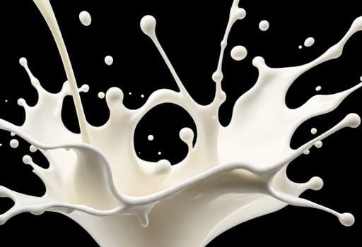 AI generated of a splash of white milk isolated