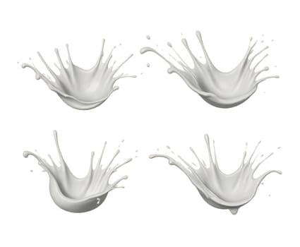 AI generated of a splash of white milk isolated