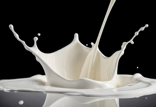 AI generated of a splash of white milk isolated