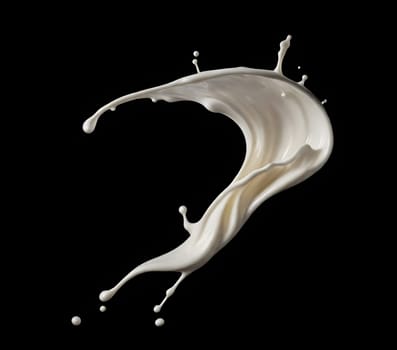 AI generated of a splash of white milk isolated