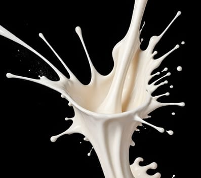 AI generated of a splash of white milk isolated