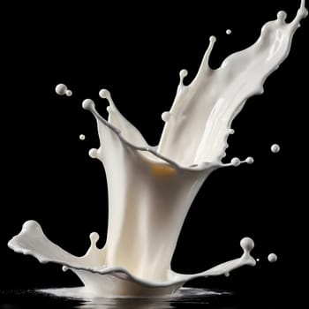 AI generated of a splash of white milk isolated