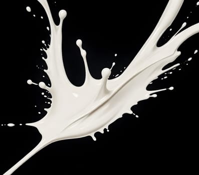 AI generated of a splash of white milk isolated