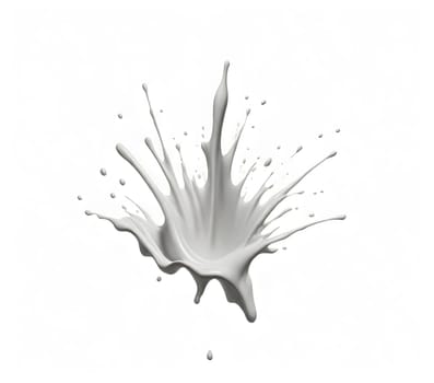 AI generated of a splash of white milk isolated