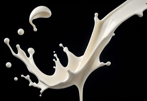 AI generated of a splash of white milk isolated