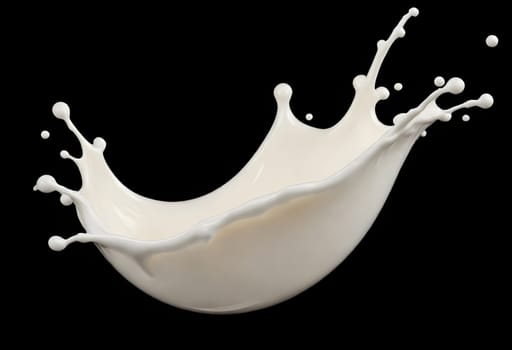 AI generated of a splash of white milk isolated