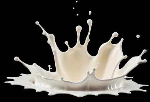 AI generated of a splash of white milk isolated