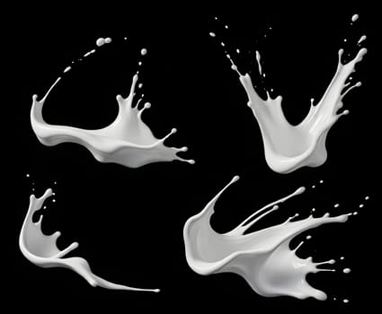 AI generated of a splash of white milk isolated