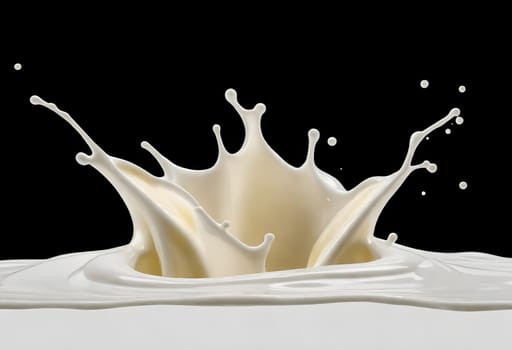 AI generated of a splash of white milk isolated